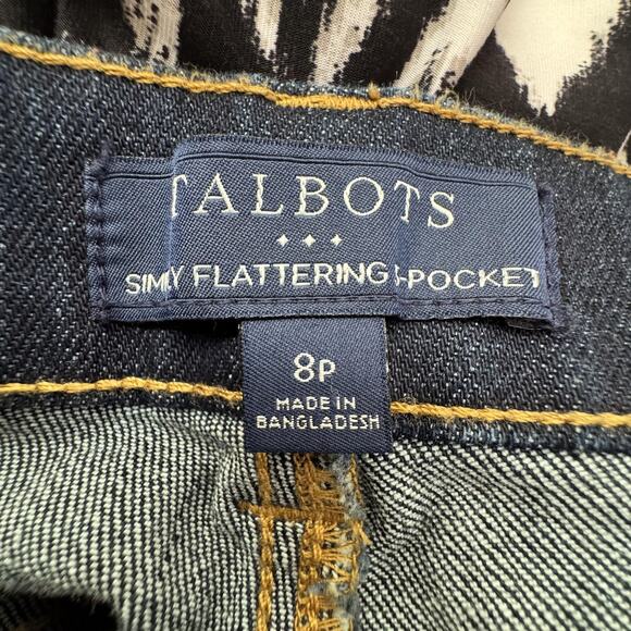 Talbots Jeans Womens 8P Dark Wash Boyfriend Petite Stretch Flattering Pockets - Picture 3 of 9